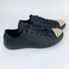 Converse leather low black gold
