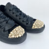 Converse leather low black gold