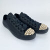 Converse leather low black gold