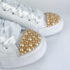 Converse leather low white gold